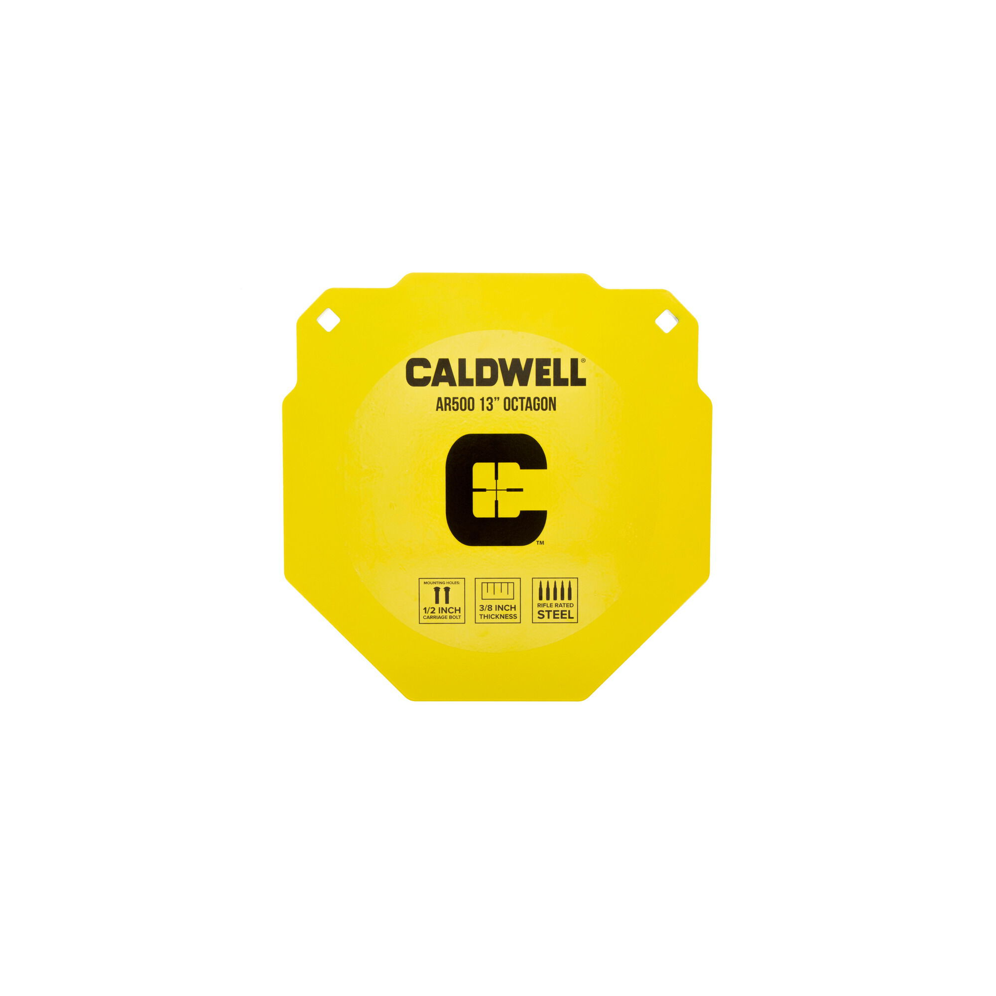 Sold Separately Rifle Rated for Precision Shooting and Target Practice with Hanging Options Caldwell High Caliber AR500 Steel Targets 3/8 Inch Thickness 