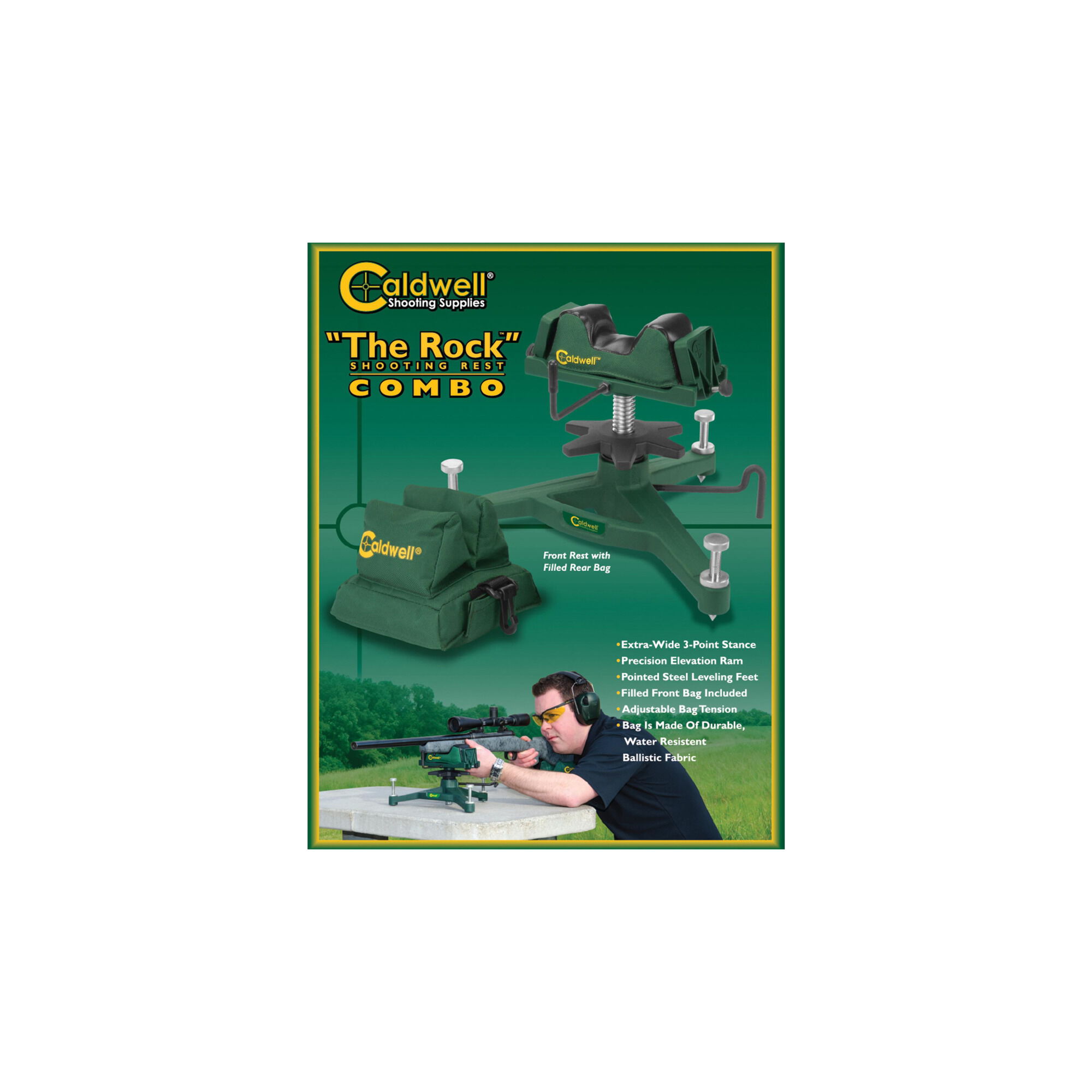 The Rock Dlx Shooting Rest and Rear Bag Combo | Caldwell