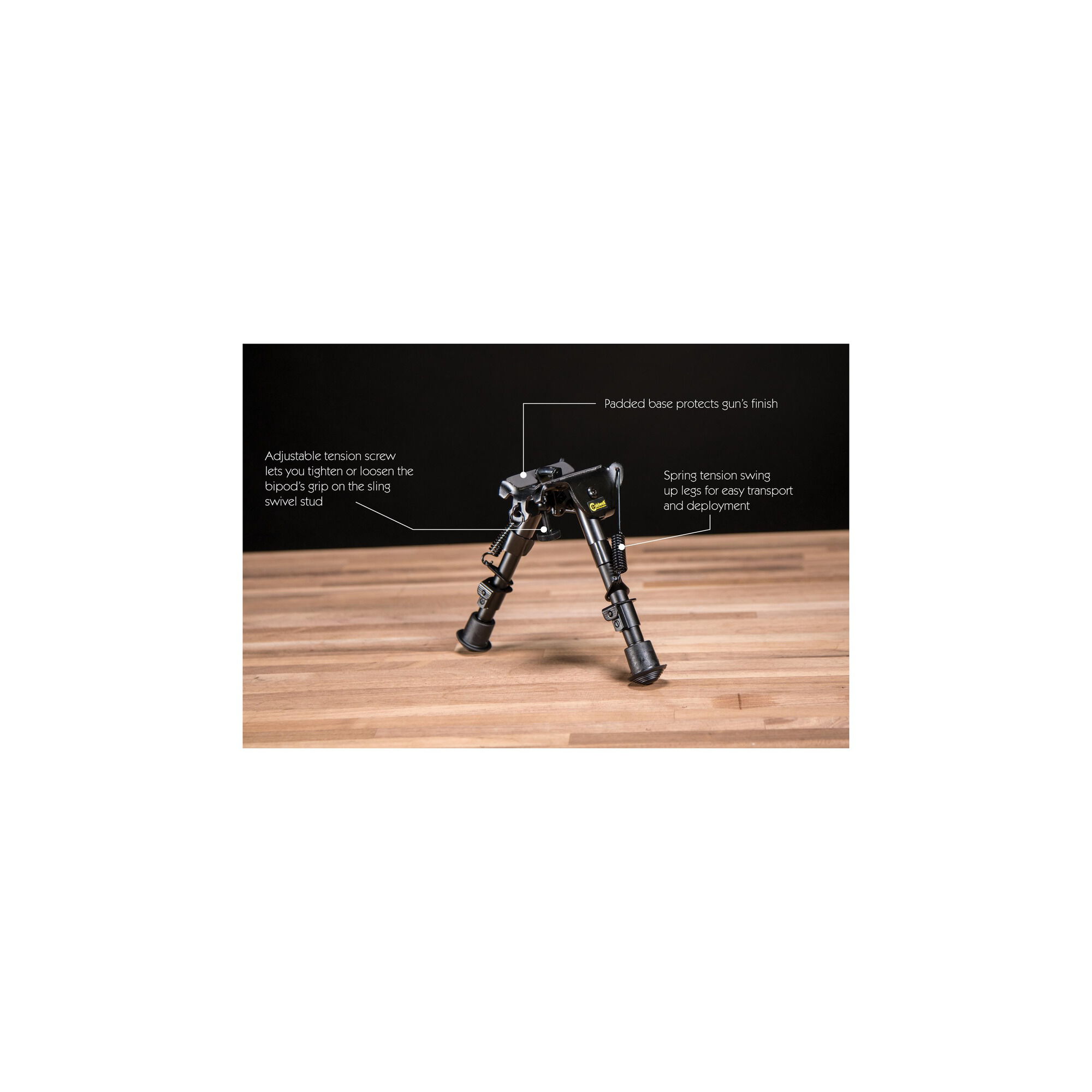 Caldwell XLA Fixed Bipod Adjustable 6" to 9" Black Swivel Stud Mount 379-852 