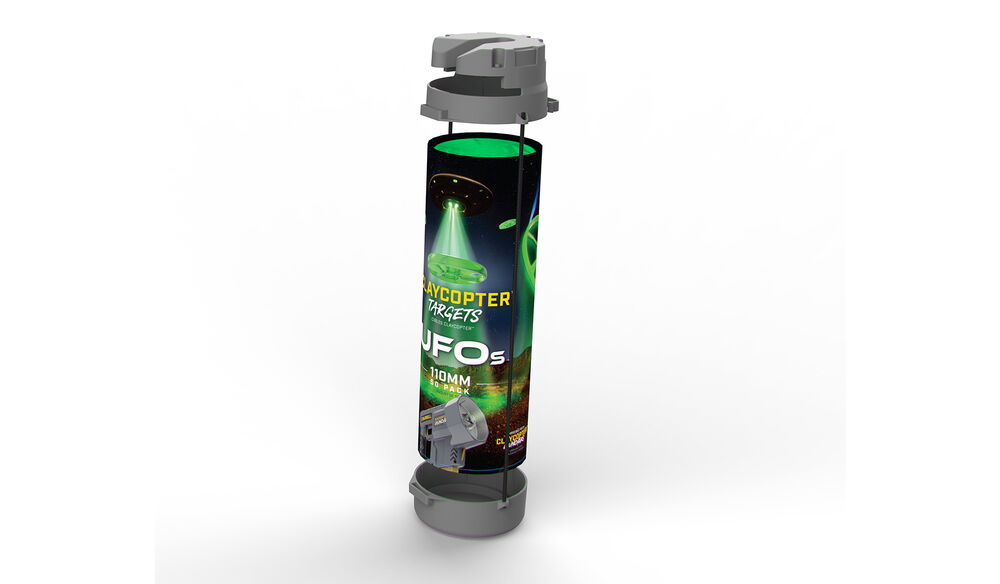 ClayCopter UFO&trade; Charger Target Dispenser With UV Lights