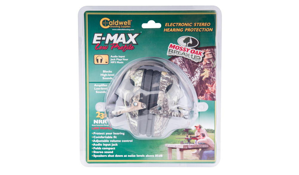 E-Max Low Profile Electronic Hearing Protection - Mossy Oak BU